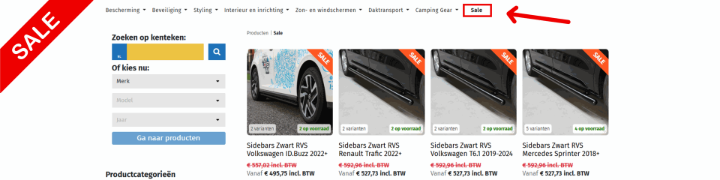 Sale accessoires voor bestelwagens bij Vooruwbus