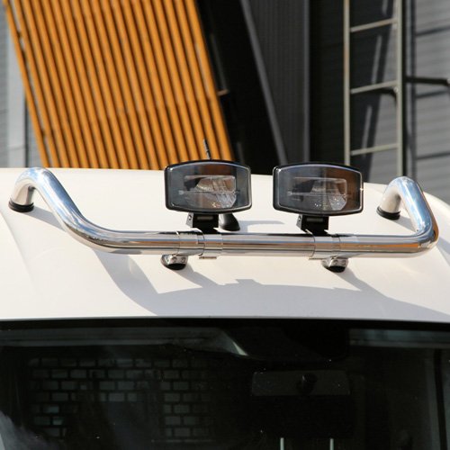 [888494] Lamp holder for roof, polished with cable and 2 clamp type holders
