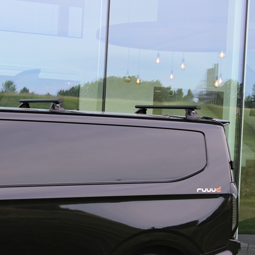 Black Aluminum Roof Bars Ford Transit Custom Hybride 2024+